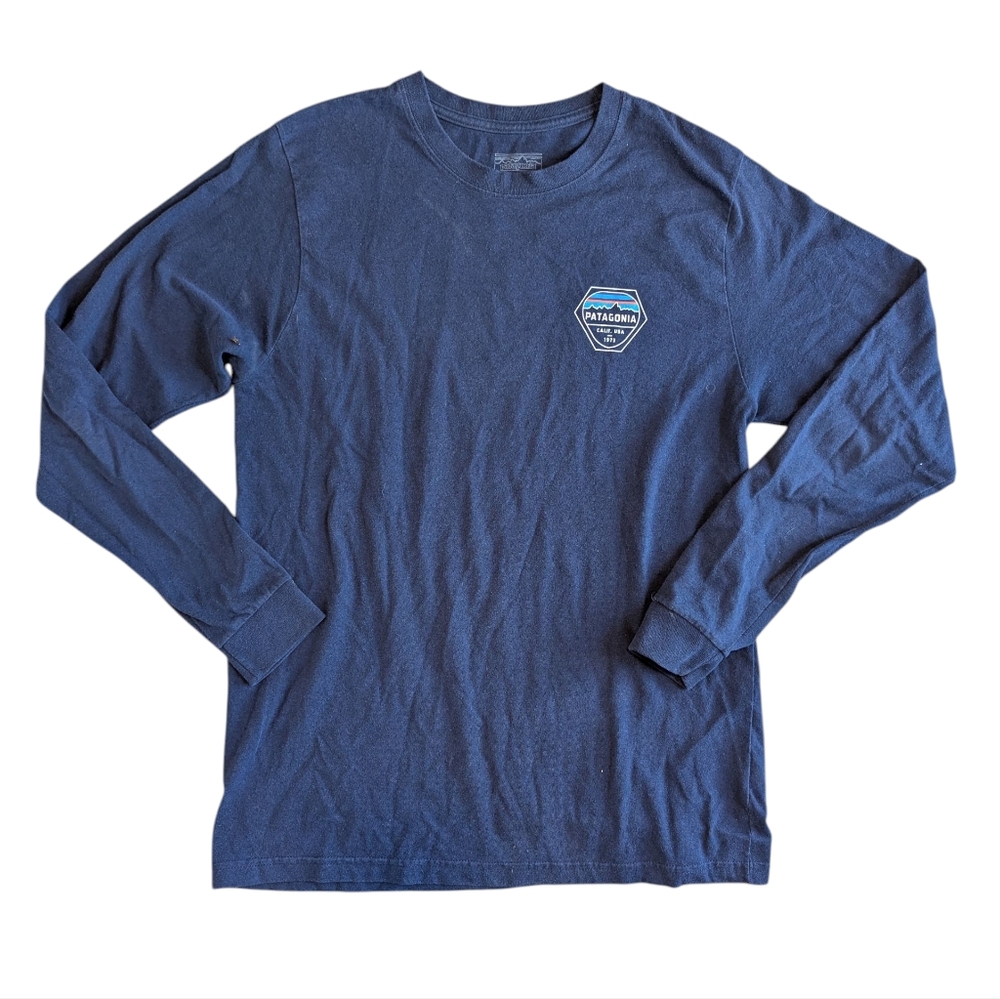 Patagonia Men’s long sleeve shirt Navy Logo Avtive Hiking